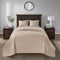 Reversible Bedspread Set Khaki King Khaki Cotton