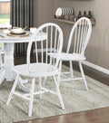 White Finish Side Chairs Set Of 2, Farmhouse Style Wooden Furniture Casual Dining Kitchen Traditional Windsor Back Chair White Dining Room Casual,Farmhouse Wingback Chair Wood