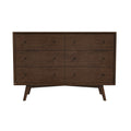 Caroline Mid Century Modern Solid Wood Dresser Brown Solid Wood