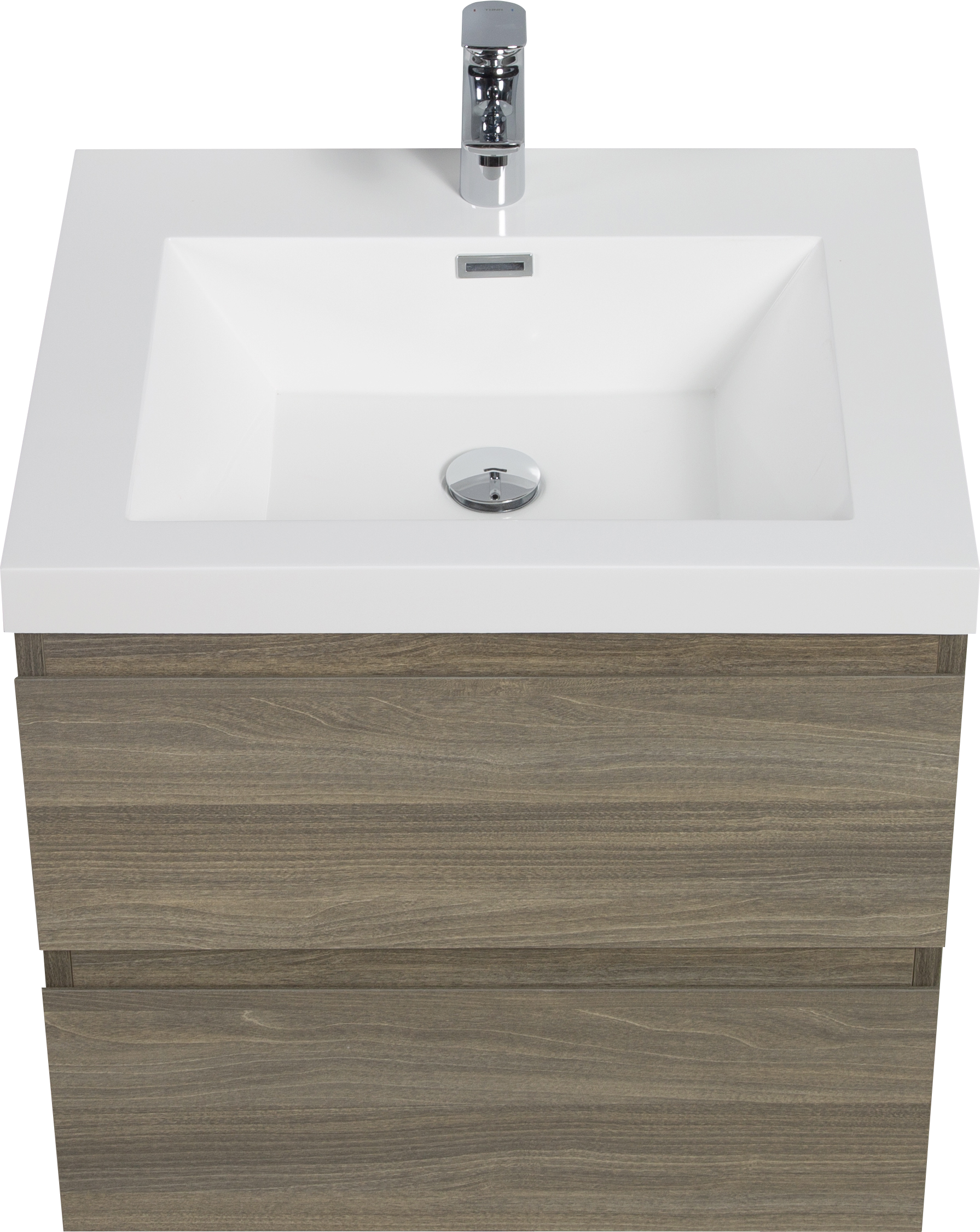 24" Floating Bathroom Vanity With Sink, Modern Wall Mounted Bathroom Storage Vanity Cabinet With Resin Top Basin And Soft Close Drawers, Ash Grey 24V11 24Ag 2 Grey Bathroom Wall Mounted Melamine