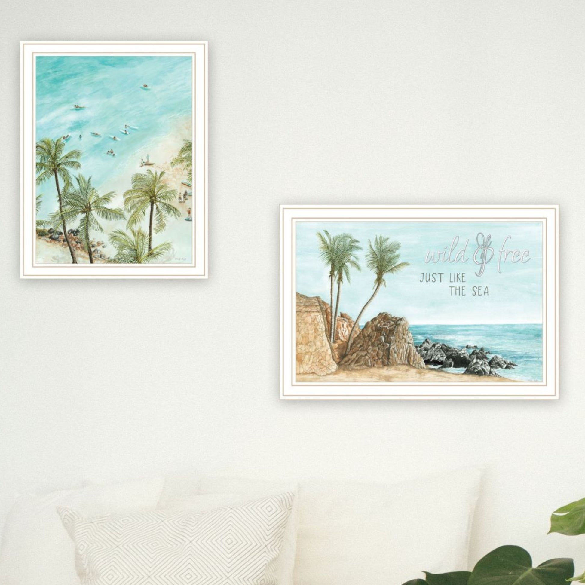 "Wild And Free" In The Ocean Breeze Framed Wall Art For Living Room, Wall Art Print For Home Decor, Bedroom Wall Art By Cindy Jacobs Multicolor Wood Paper