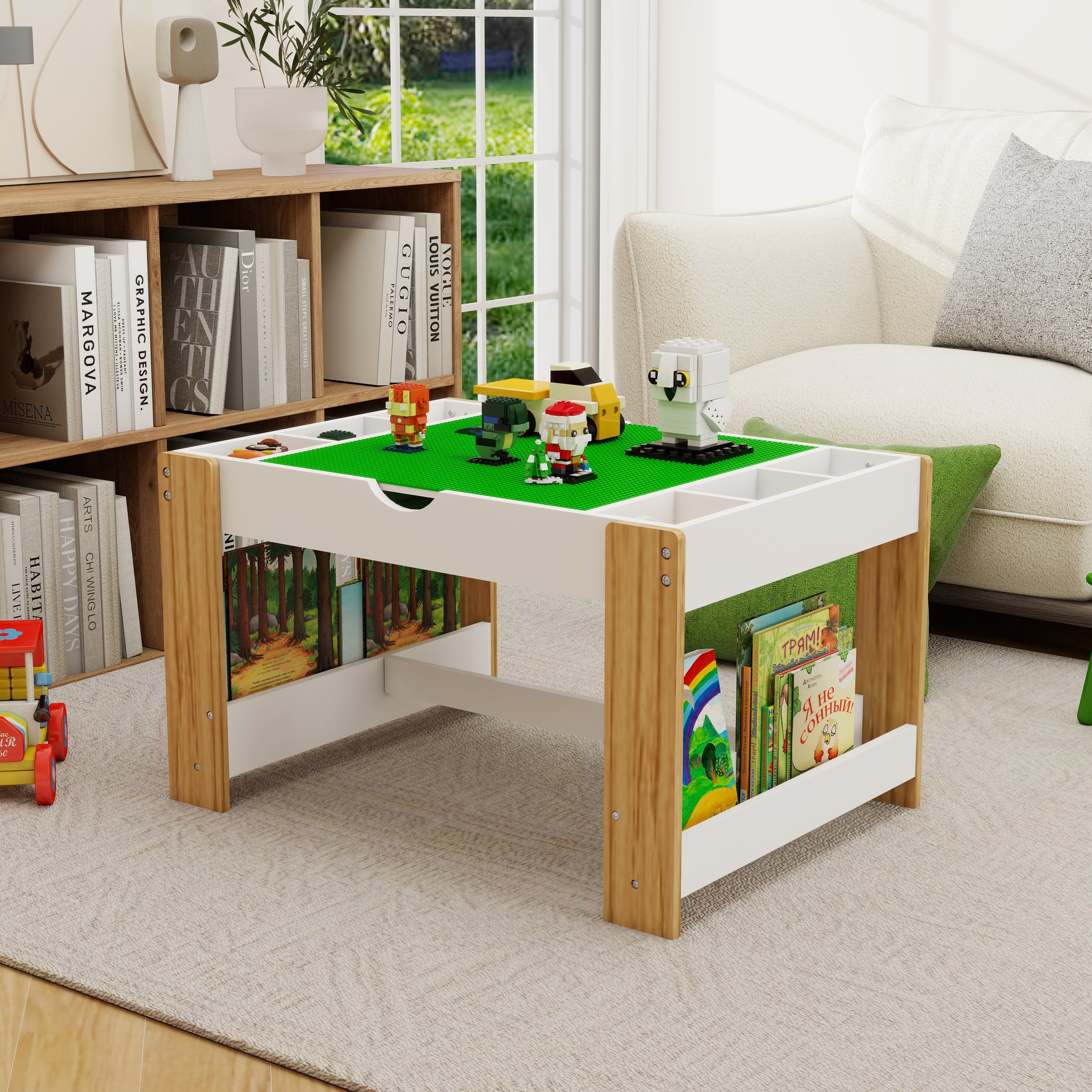 Kids In Play Table With Storage Compartments,Compatible With Leg