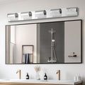 Modern Bathroom Vanity Lighting 5 Light Led Vanity Lights Over Mirror Bath Wall Lighting Chrome Modern Acrylic Stainless Steel