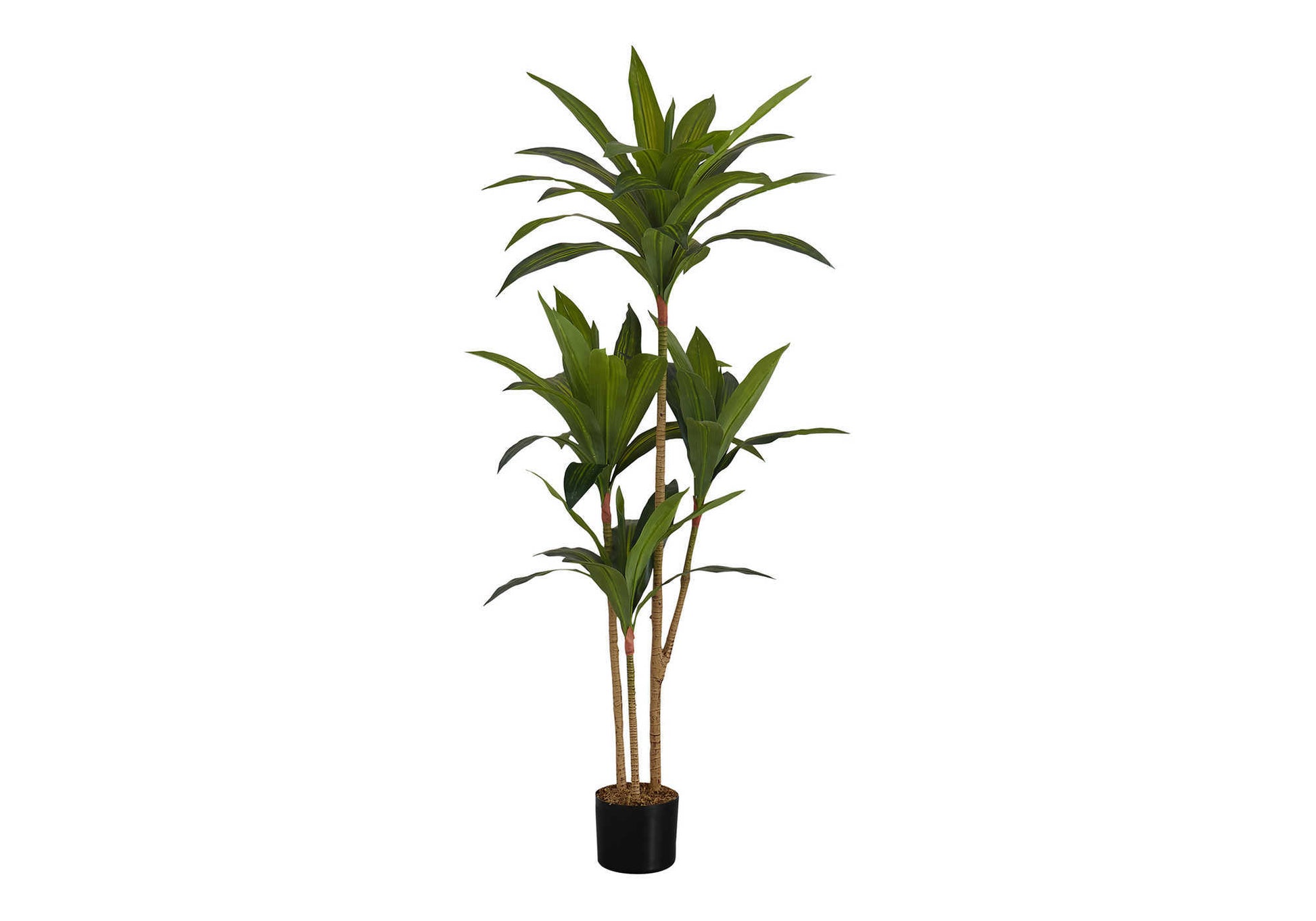 Artificial Plant, 51" Tall, Dracaena Tree, Indoor, Faux, Fake, Floor, Greenery, Potted, Real Touch, Decorative, Green Leaves, Black Pot Green Plastic