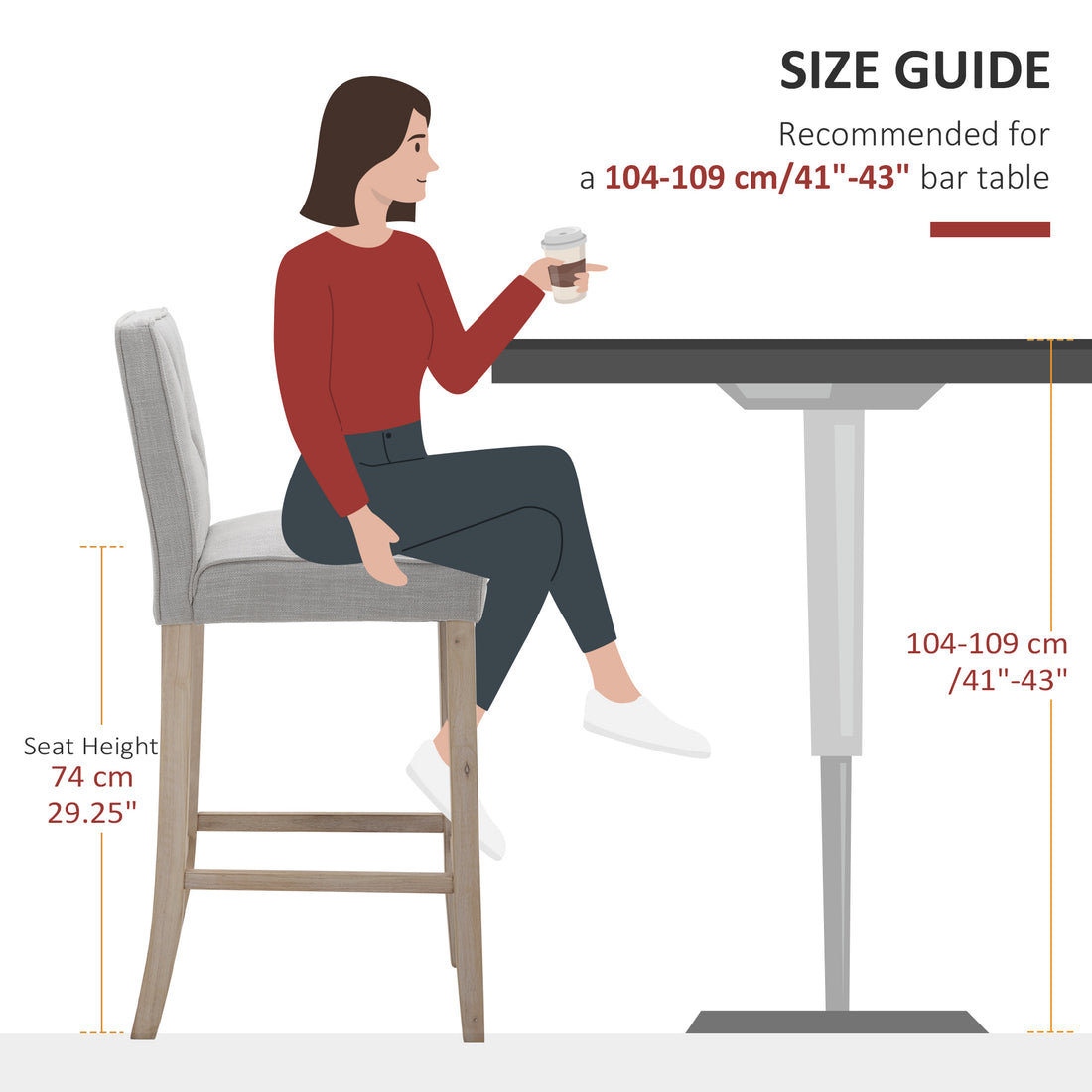 Homcom Modern Bar Stools Set Of 2, Upholstered Bar Height Kitchen Stools With Build In Footrest, Solid Wood Legs, Beige Beige Polyester