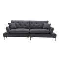 United Linen Sofaaccent Sofa Seat Sofa With Metal Feet Dark Gray Linen 3 Seat