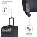 24 Inch Suitcase Black Black Oxford Fabric