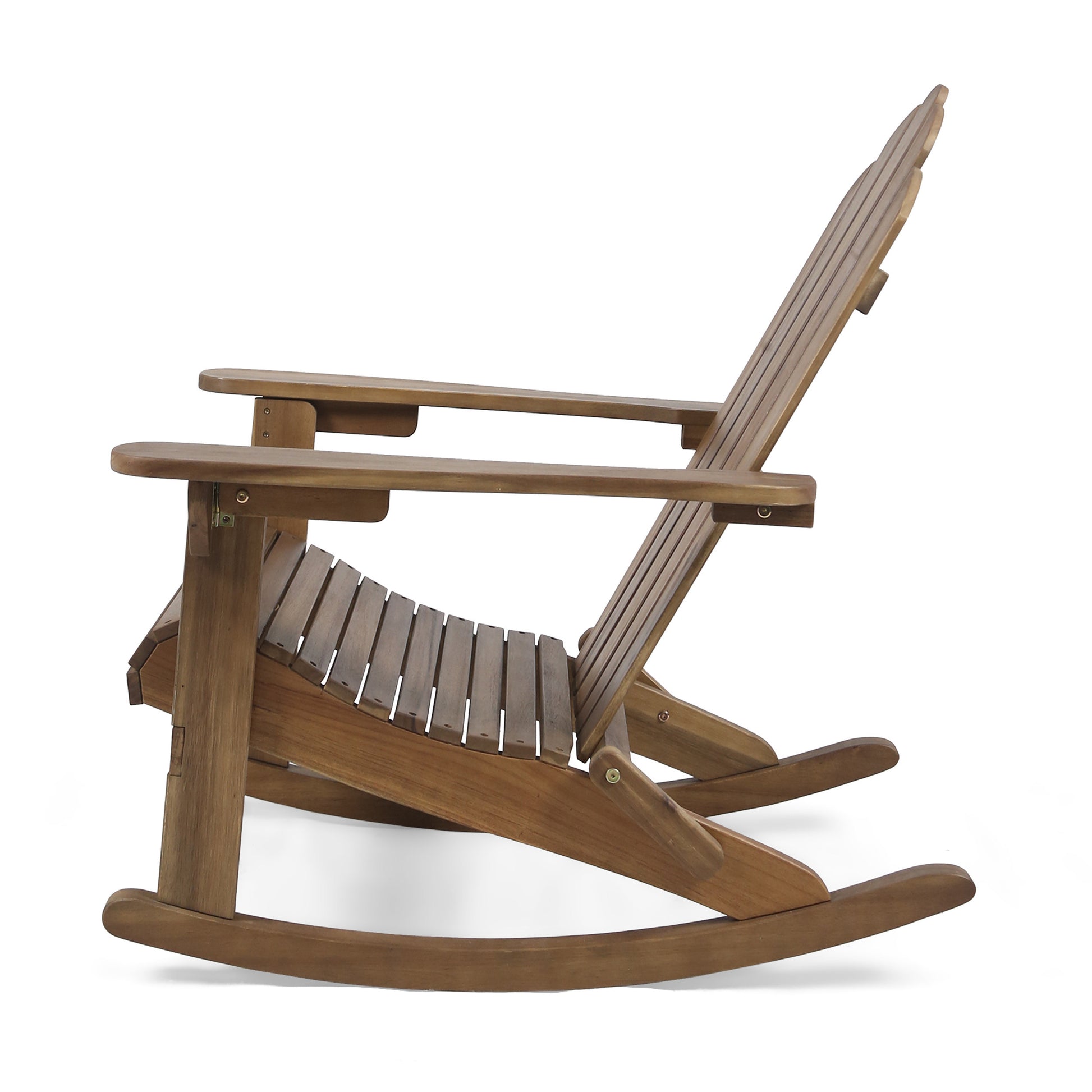 Hollywood Adirondack Rocking Chair Dark Brown Wood