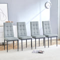 Linen Tufted Dining Room Chairs Set Of 4, Accent Diner Chairs Upholstered Fabric Side Stylish Kitchen Chairs With Metal Legs And Padded Seat Gray Gray Mdf Metal