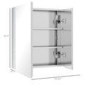 Kleankin Bathroom Mirror With Storage Shelves, Bathroom Wall Cabinet Silver Stainless Steel