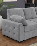 Nyhan Upholstered Corner Sectional With Pull Out Loveseat And Storaged Chaise Light Gray Medium Firm Cushion Back L Shaped Foam Chenille 5 Seat