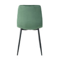 Indoor Green Velvet Dining Chair, Modern Kitchen Dining Chair With Cushion Back, Upholstered Side Chair With Black Coated Metal Legs, Family Kitchen Dining Room And Living Room Set Of 4 Metal Green Velvet