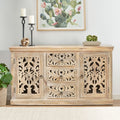 3 Drawer Sideboard Antique White Wood