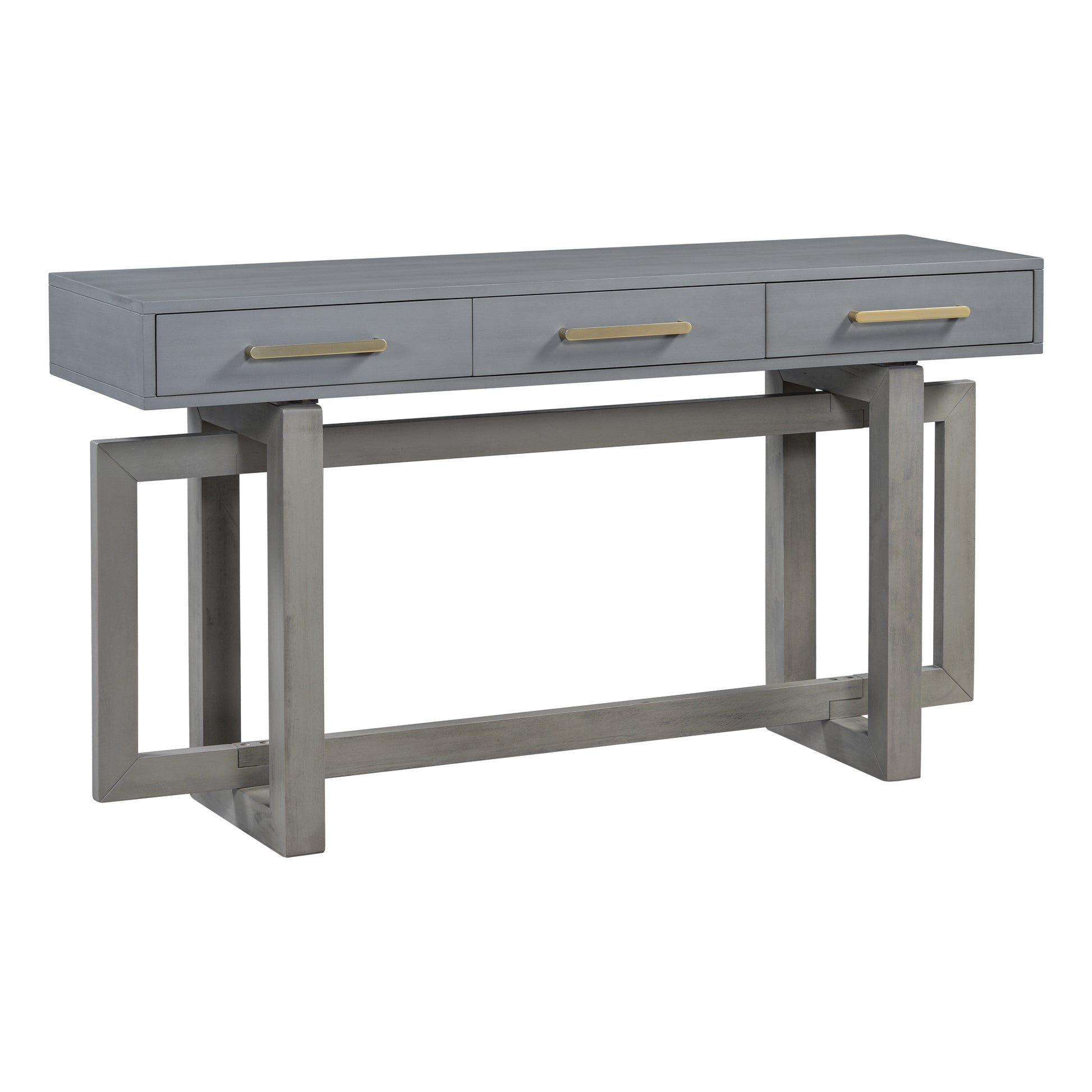 Elegant Console Table With Three Drawers, Extra Long Entryway Table For Entryway, Hallway, Living Room, Foyer, Corridor Antique Gray Primary Living Space Artsy Drawers Mdf