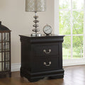 Black 2 Drawer Nightstand Black 2 Drawers Bedroom Rectangle Traditional Pine Wood