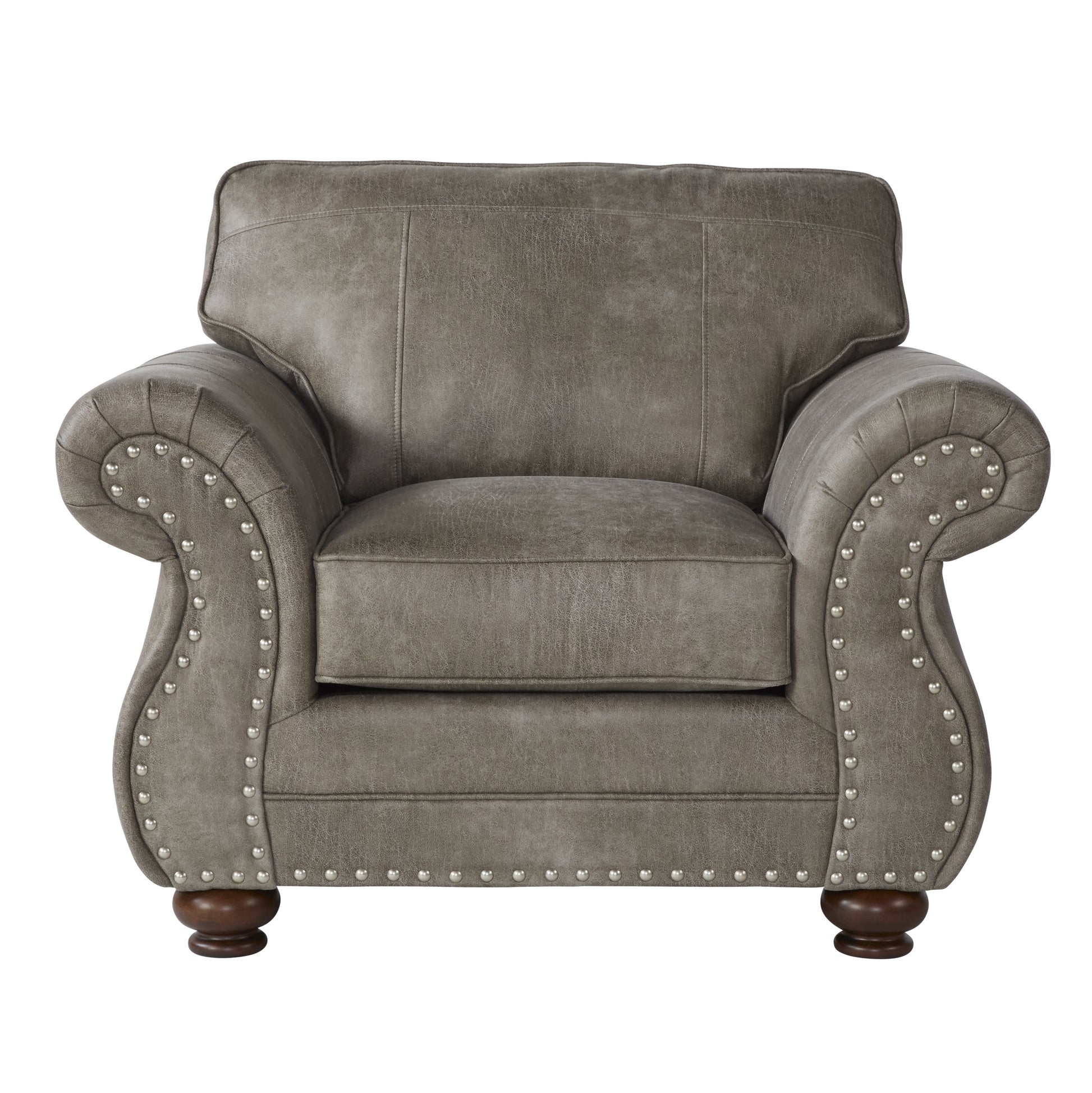 Leinster Faux Leather Upholstered Chair Gray Faux Leather