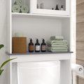 Modern Over The Toilet Space Saver Organization Wood Storage Cabinet For Home, Bathroom White White Mdf