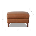 Maui Leather Ottoman Brown Memory Foam Genuine Leather