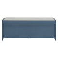 Distressed Shutter Storage Bench With Acacia Veneer For Retro Charm For Living Room, Entryway Navy Navy Mdf