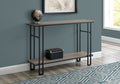 Accent Table, Console, Entryway, Narrow, Sofa, Living Room, Bedroom, Brown Laminate, Black Metal, Contemporary, Modern Taupe Metal