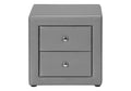 Nightstand, Nightstand, End, Side, Lamp, Storage Drawer, Bedroom, Upholstered, Grey Leather Look, Transitional Grey Mdf