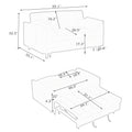 54.30 Inch Double Upholstered Broaching Machine, Plank Support, Upholstered Frame Broaching Machine, Twin Bed, Beige Beige Corduroy 2 Seat