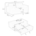 54.30 Inch Double Two Seat Casual Sofa With Pull Out Bed, Living Room Furniture, Light Grey Gray Corduroy 2 Seat