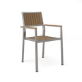 Cape Coral Aluminum With Wood Dining Chair Set Of 2 Natural Aluminum