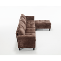 Arrived 5 Seat Modular Sofa,With Storage Ottoman, Convertible Sectional Sofa, L Shaped Couchreversible Chaise ,Riveted Sofa,Chenille, Brown Brown Polyester Wood Primary Living Space Medium Soft Cushion Back Modern Square Arms Foam Metal & Wood 5 Seat