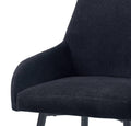 Zudora Side Chair Set 2 , Black Linen & Black Finish Dn01949 Black Plywood