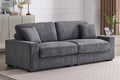 Modular Sectional Sofa,4 Seater Oversized Sectional Sofa, Corduroy Fabric With 2 Ottoman Bench And 2 Pillows, Modular Sectionals Sofa Couch For Living Room Gray Corduroy 4 Seat