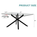 Large Modern Minimalist Rectangular Glass Dining Table For 6 8 With 0.39