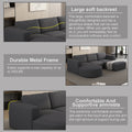 104.32*70.86 Modular Sectional Sofa Sleeper Couch, Sectional Sofa With Chaise And Ottoman, Convertible U Shaped Modular Sofa Set. Compressed Sponge, Dark Grey Combo A B C D Dark Grey Primary Living Space Soft Minimalist,Modern Foam Spring 5 Seat