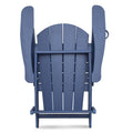 Folding Outdoor Adirondack Chair For Relaxing, Hdpe All Weather Fire Pit Chair, Patio Lawn Chair For Outside Deck Garden Backyardf Balcony, Navy Blue No Adirondack Navy Blue Weather Resistant Frame Garden & Outdoor Modern Complete Patio Sets Hdpe Hdpe