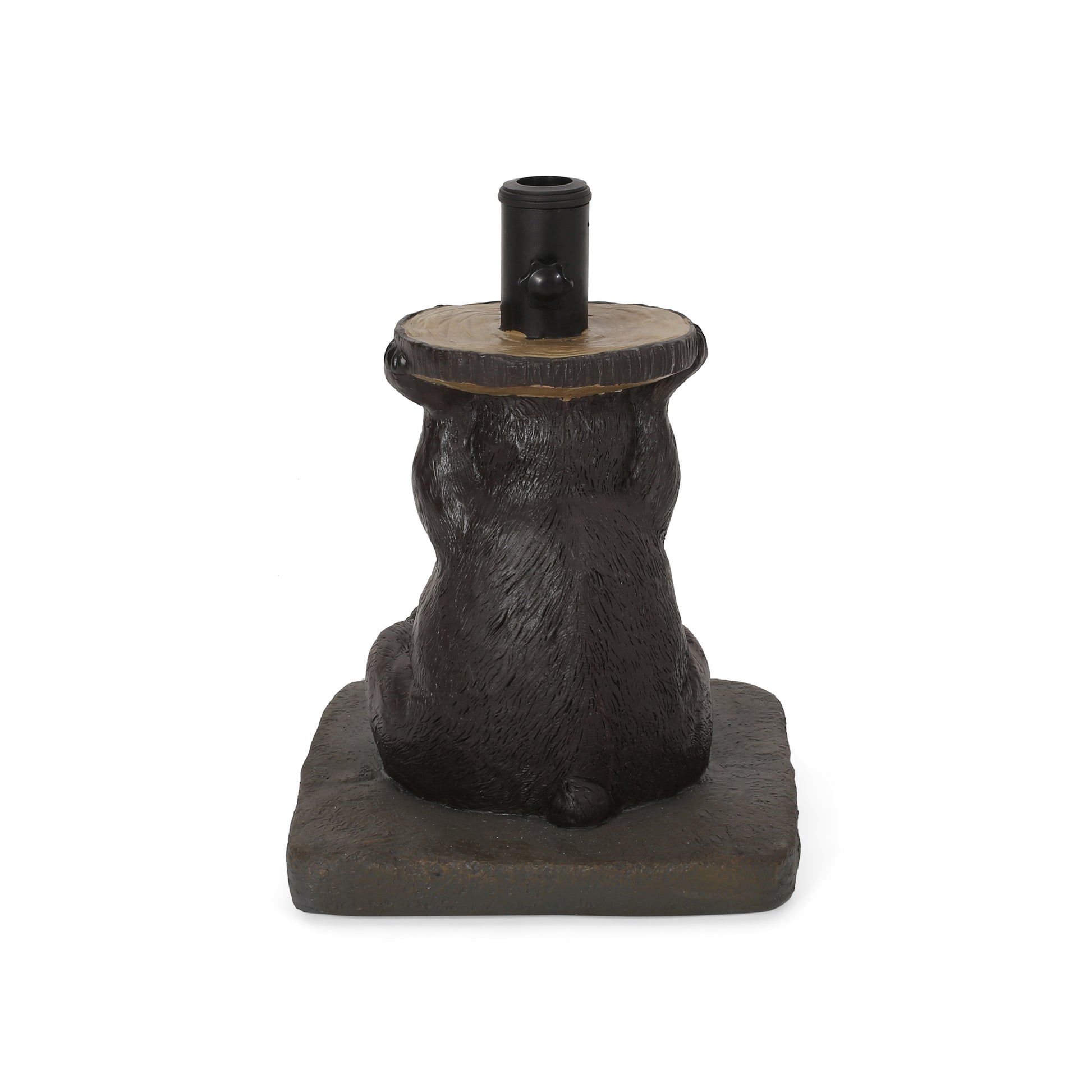 Bear Umbrella Base Dark Brown Concrete