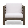 Oana Club Chair Grey White Wood Fabric