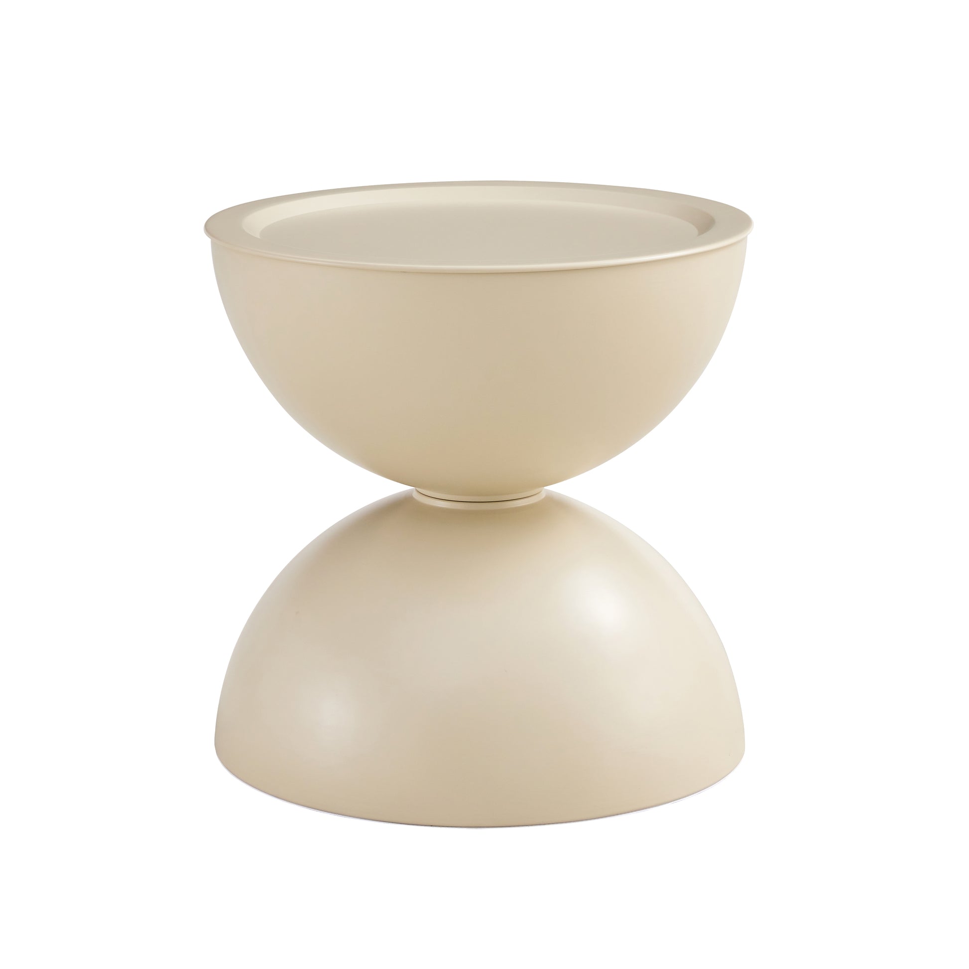 Milk White Coffee Round Tables Set Of 2 With Storge Movable Table Top Multifunctional End Side Table Milk White Primary Living Space Casual,Cute,Modern Freestanding Round Coffee & End Tables Round Metal