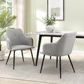 Contemporary Upholstered Woven Fabric Dining Chairs Fog Grey Fog Polyester Polyester