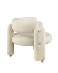 Accent Chair White Fabric