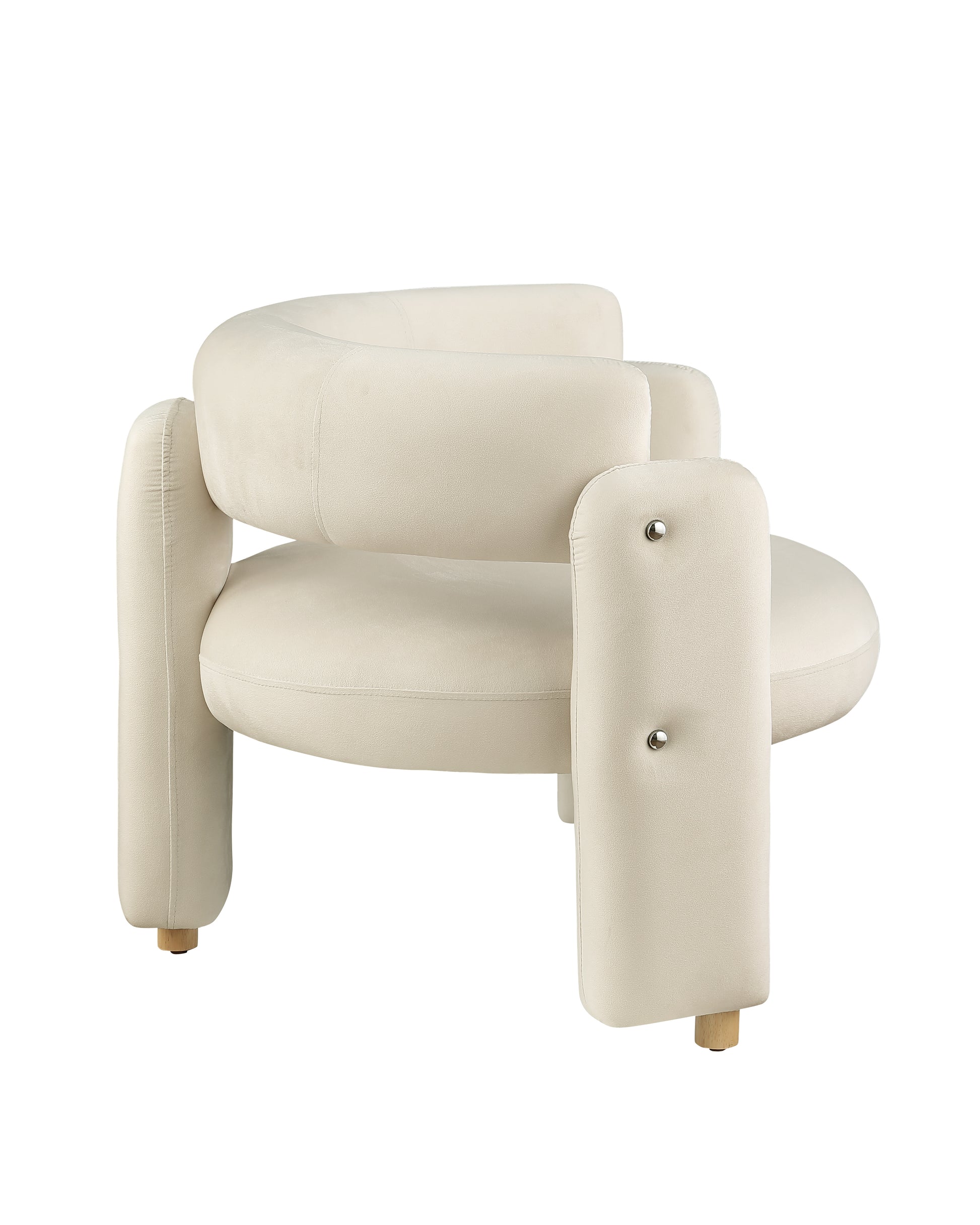 Accent Chair White Fabric