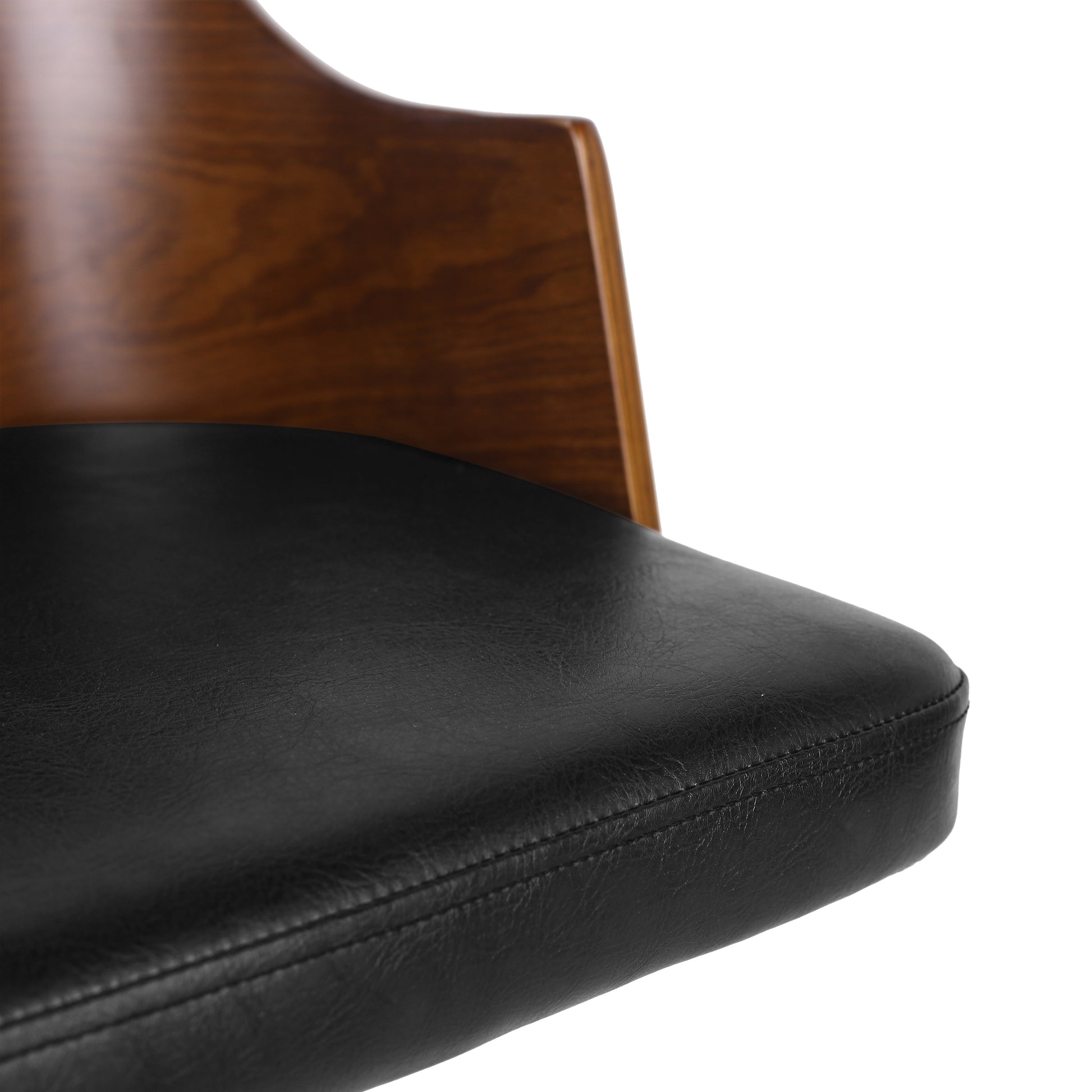 Office Chair Black Dark Walnut Pu