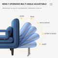 Folding Sofa Chair Blue Fabric Metal