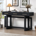 Elegant Console Table With Three Drawers, Extra Long Entryway Table For Entryway, Hallway, Living Room, Foyer, Corridor Black Primary Living Space Artsy Drawers Mdf