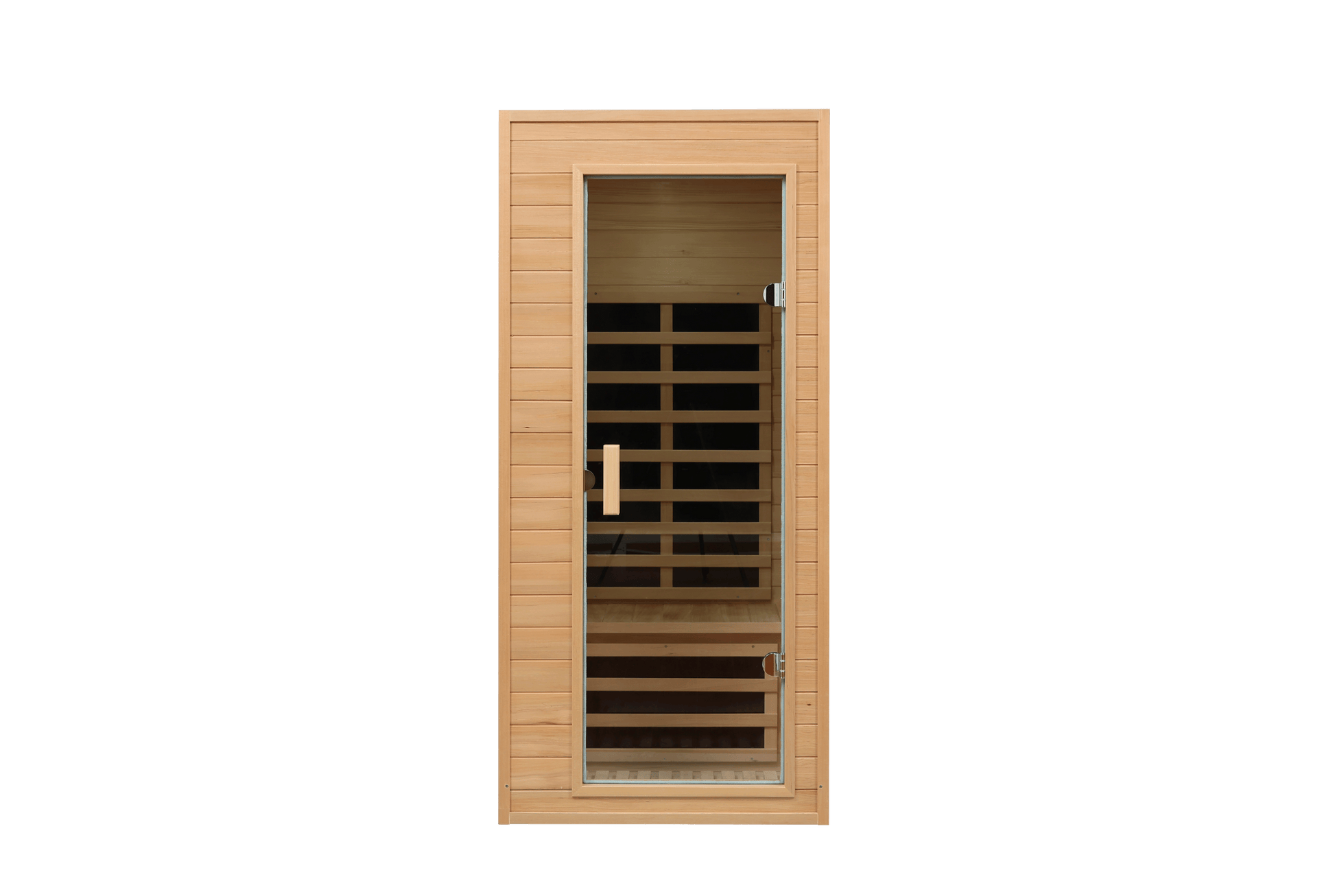 Hemlock One Person Far Infrared Roof Embedded Indoor Sauna Room Natural Metal & Wood