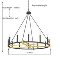 12 Steel Dimmable Candle Style Wagon Wheel Chandelier Ul Certified Antique Brass Black Ceiling Lights Steel Metal