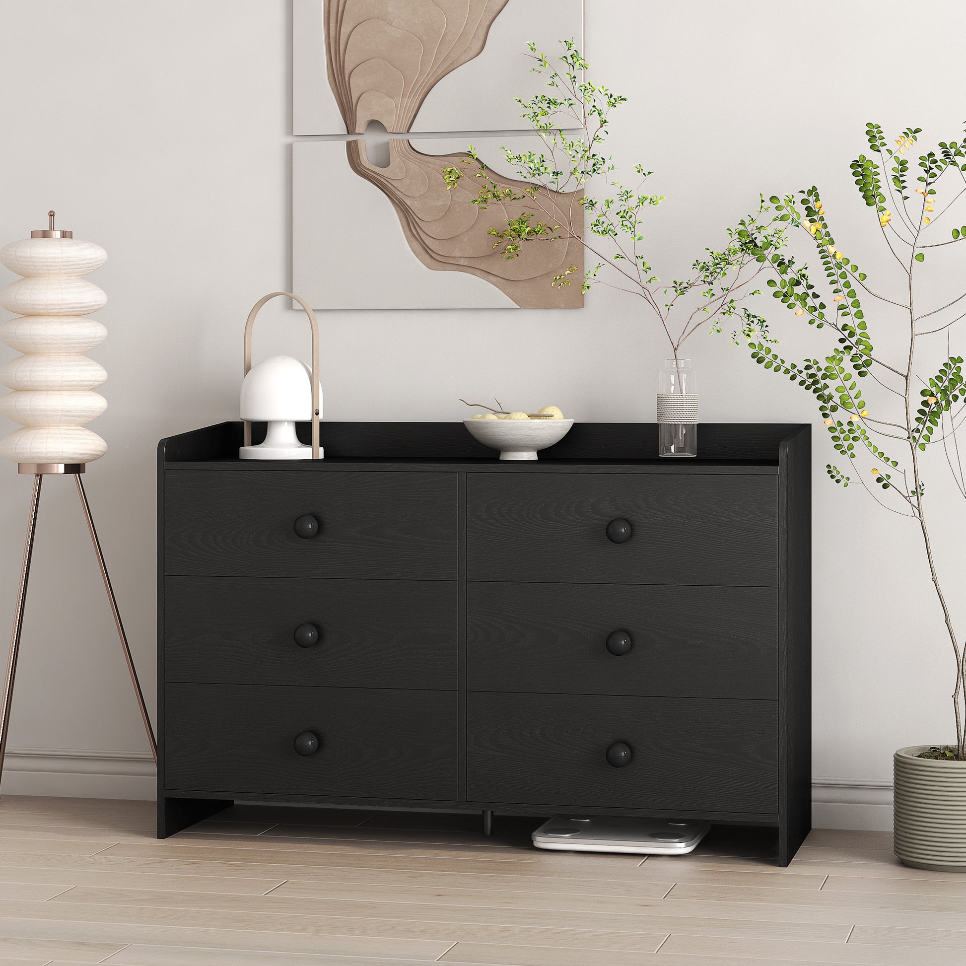 Chest Of Drawers Black Dresser6 Drawer Chest With Wide Storage, Modern Chest Of Drawers Black Dresser6 Drawer Chest With Wide Storage, Modern