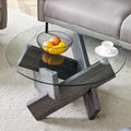 Round Glass Coffee Table, 33.4