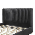 King Size Modern Design Bed Frame Upholstered Queen Bed Frame Platform With Headboard Corduroy Headboard Wooden Slats Support, No Box Spring Needed,Mattress Foundation,Black King Black Corduroy