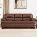 Luxor Leather Sofa Pecan Memory Foam Genuine Leather 3 Seat