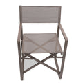 Metal Director Chair With X Shaped Braces, Set Of 2, Espresso Brown Brown Aluminium